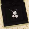 New Hot Brand Vintage Necklace Luxury Jewelry For Women Lotus Zircon 3 Flowers Pure 925 Sliver Fashion Party Chain Necklace