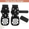 4PCS Adjustable Anti-Slip Dog Socks Pet Non-Slip Paw Protection with Paw Pattern for Puppy Dog Indoor Control Wear On Floor