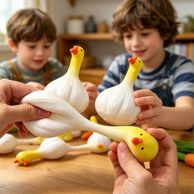 Игрушка-утка с чесноком для снятия стресса Мягкая эластичная утка Сжимаемая сенсорная игрушка Помощь для концентрации Упражнения для рук Расслабляющий мяч Сувениры для вечеринки