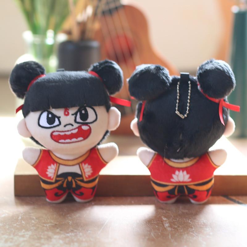 Stuffed Plush Nezha Doll Keychain Toy Backpack Decor Gift For Kids Girls Boys