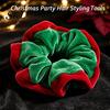 Matte Velvet Hair Scrunchies for Bun Christmas Scrunchies, Soft Elastic Ties Women Girls, Lightweight Red And Green Accessories Contrast Color