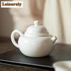 120ml Handmade Mutton Fat Jade White Porcelain Teapot Aesthetic Pot Tea Making Kettle White Tea Teaware Accessories Ornaments
