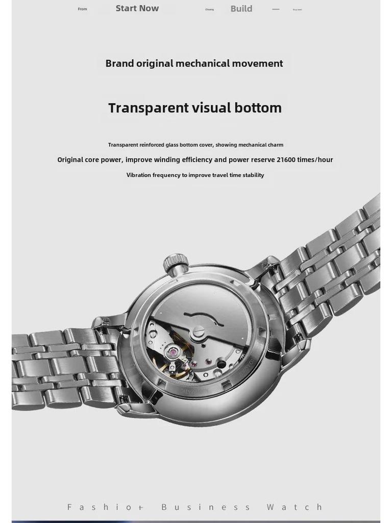 Мужские автоматические механические часы Le Locle — модные, яркие, водонепроницаемые, в деловом стиле.