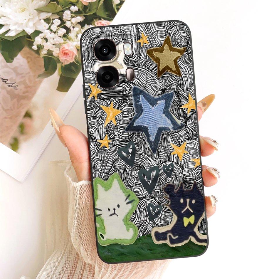 For Oppo A6s CPH2789 Cute Cat Flower Cartoon Phone Case For Oppo A6s 4G CPH2815 OppoA6s A 6S 5G Soft Silicone Covers Bumpers