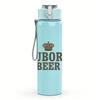 Пластиковая спортивная бутылка для воды Tuborg Beer Vintage Brand Print 750 мл, цветная, герметичная, с крышкой-поплавком и соломинкой, для работы на улице, домашнего использования