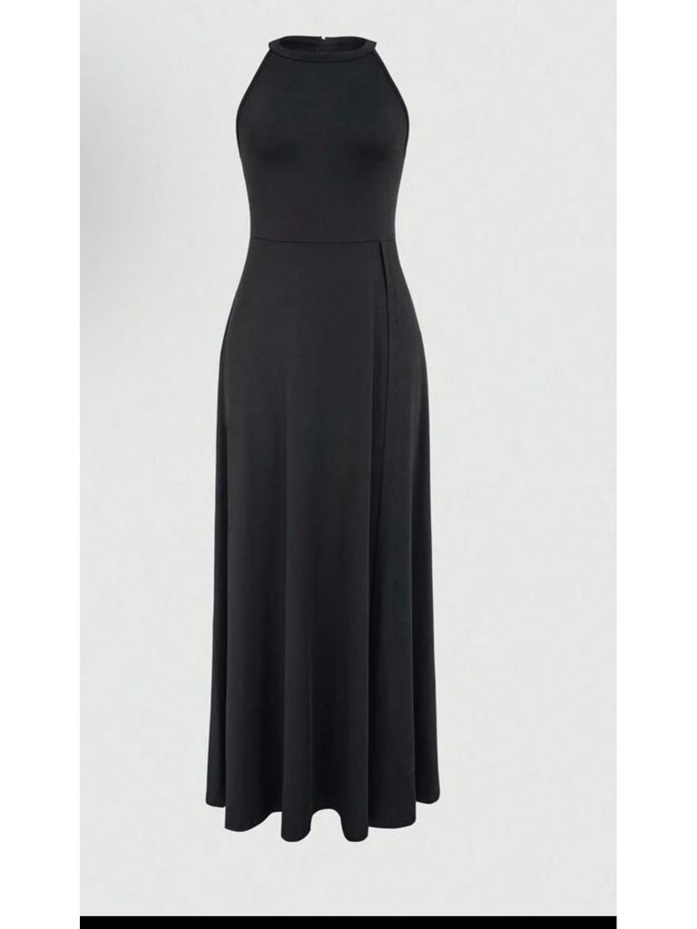 Women's Halter Neck Slit Evening Cocktail Dress - Summer 2025 Collection