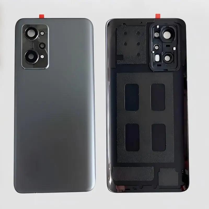 Задняя крышка для Realme GT2 RMX3310 6.62" Стеклянная задняя панель Ремонт Замена Корпус аккумулятора телефона Объектив камеры