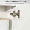 Mirrored Bathroom Cabinet in Chipboard and Glass with 4 Adjustable Shelves and Wall Design, 48x15x45 cm, White