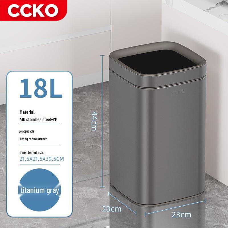 CCKO Большая открытая мусорная корзина из нержавеющей стали для дома, офиса или кухни
