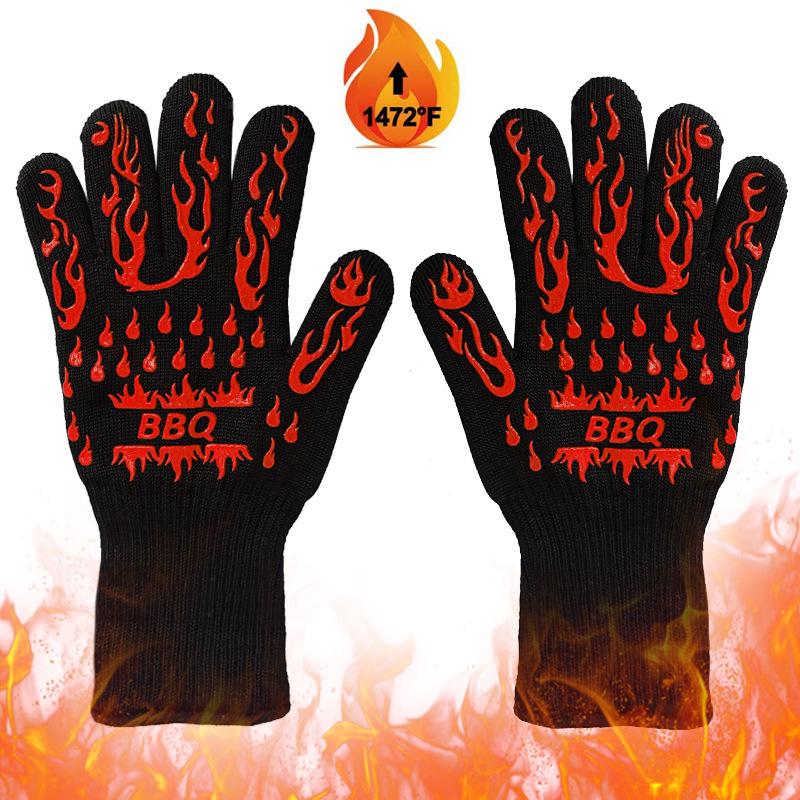 Heat-Resistant BBQ Gloves - Anti-Scald & Insulated for Oven, Grill, and Microwave Use