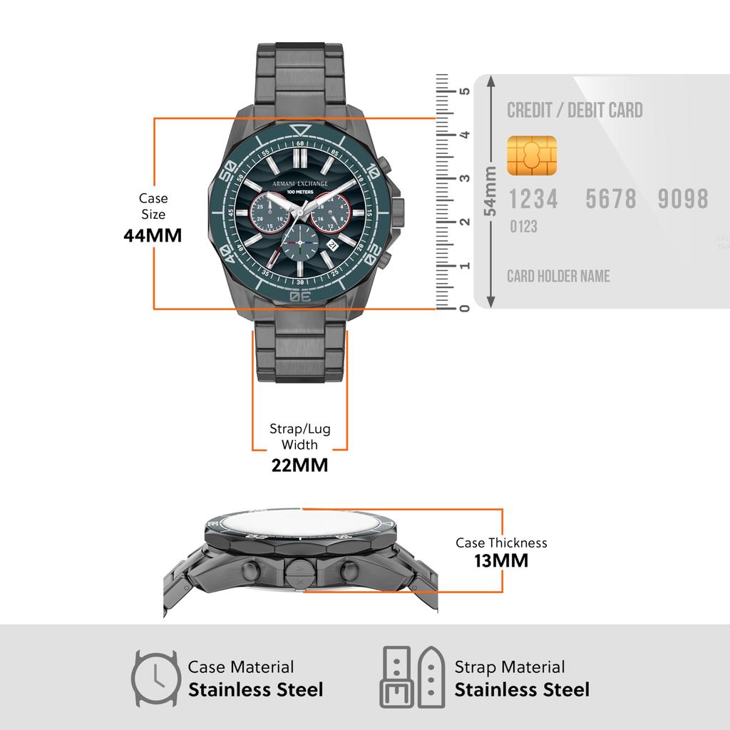 Мужские аналоговые часы Armani Exchange из нержавеющей стали AX1972