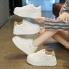 Осенние маленькие белые туфли, женские новые модели, популярная обувь сегодня, универсальные спортивные и повседневные кеды на толстой подошве с увеличением роста