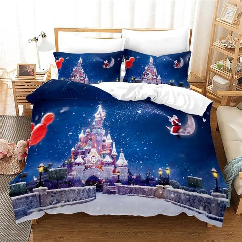 Christmas Duvet Cover Set Santa Claus Printed Bedding Set Twin Size For Child Kids Adult New Year Gift Polyester Bedclothes