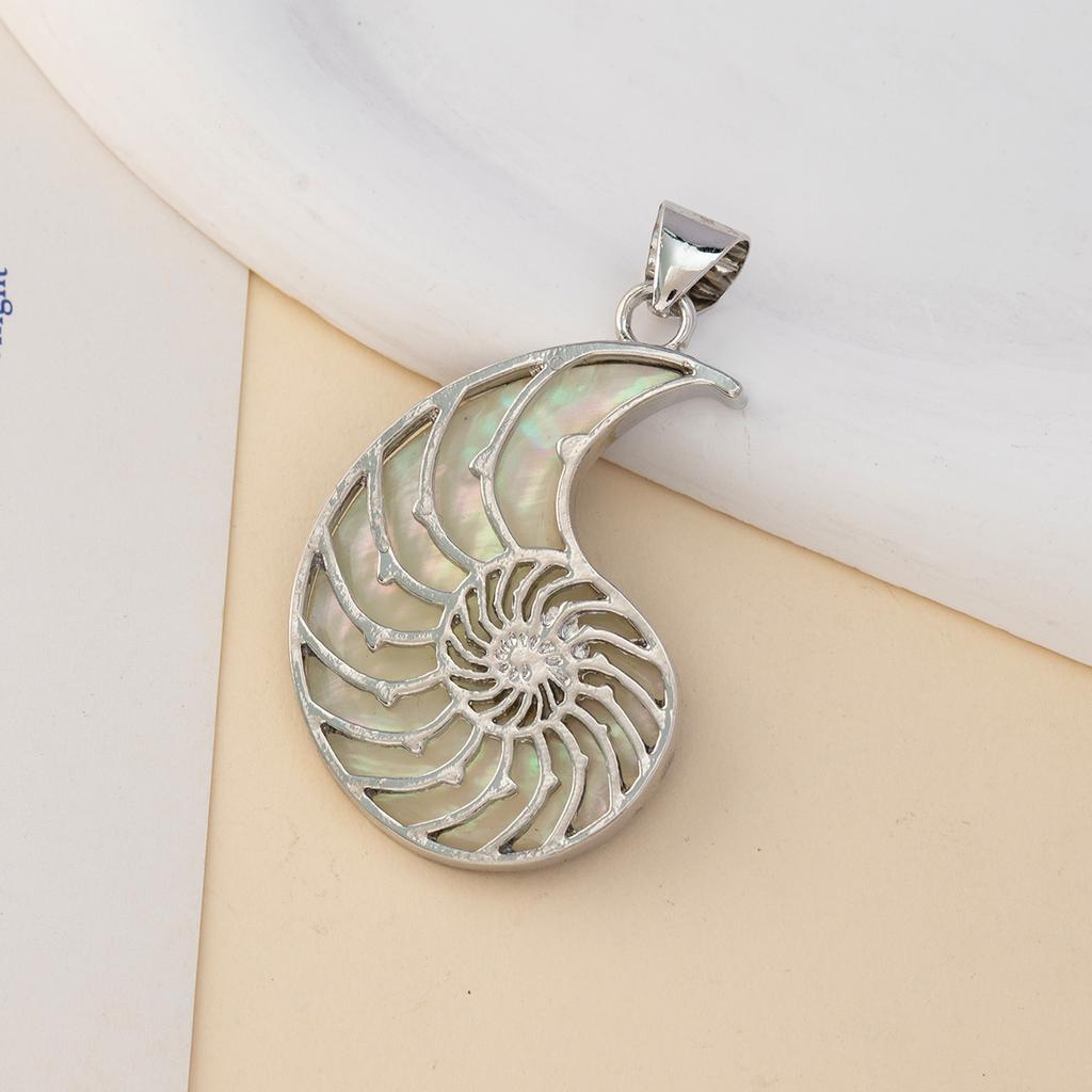 1Pc Natural Shell Pendant, Beach Ocean Style Comma Shape Seashell Charms for DIY Women Men Necklace Accessories, Jewelry Making Christmas Gifts Craft