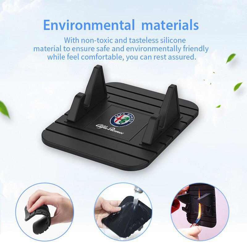 For Alfa Romeo Silicone Car Phone Holder Phone Anti-slip Mount Stand GPS Bracket For Alfa Romeo Giulia Stelvio Giulietta 156 159