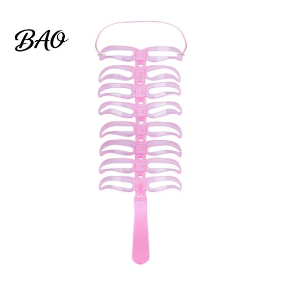 Brow Drawing Guide 1/2 Sets Eyebrow Stencil Kit, 8 Shape Template with Handle & Headband, Reusable Shaping Tools for Women Beginner Stencils