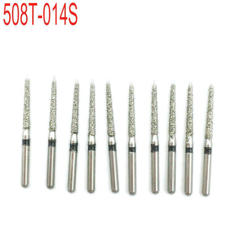 10 шт., стоматологические алмазные боры FG, высокоскоростная дрель, супер грубая для полировки, сглаживания зубов, полировщики, инструмент для стоматолога 508T-14S