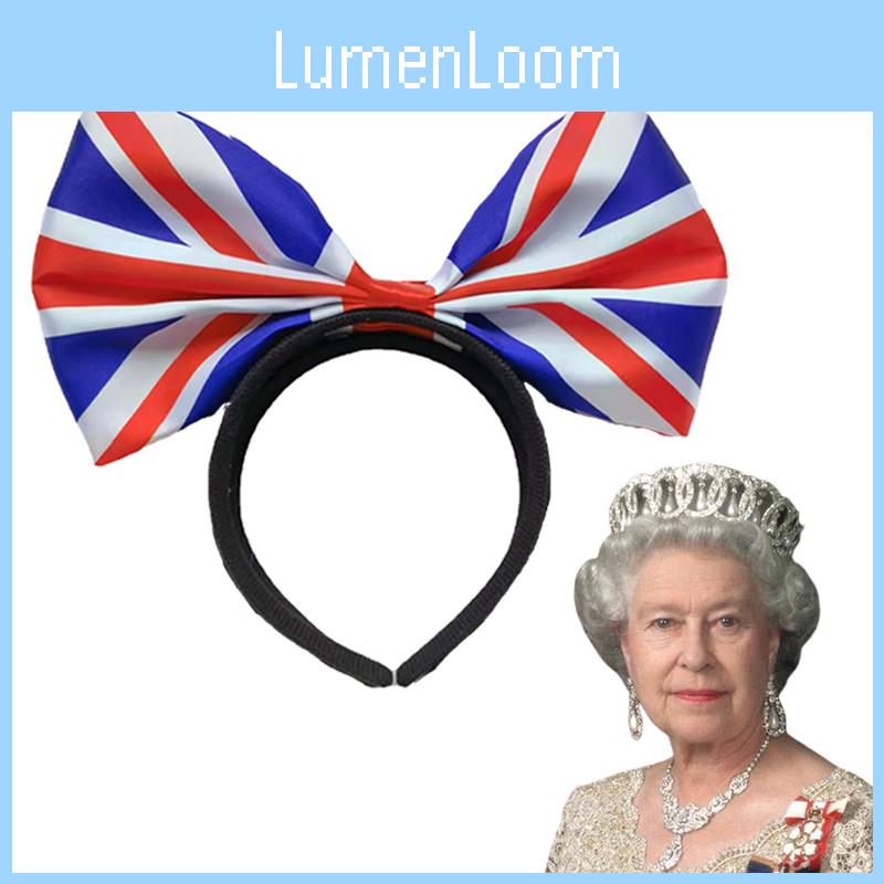 Eye-catching Union Jack Hairband Alice Headband With Large Bow Tie For Patriotic Celebrations
