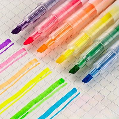 6 шт., двухсторонние цветные маркеры 6 двухцветных маркеров для учащихся, чтобы выделить и отметить маркер для рук, «Снова в школу», школьные принадлежности