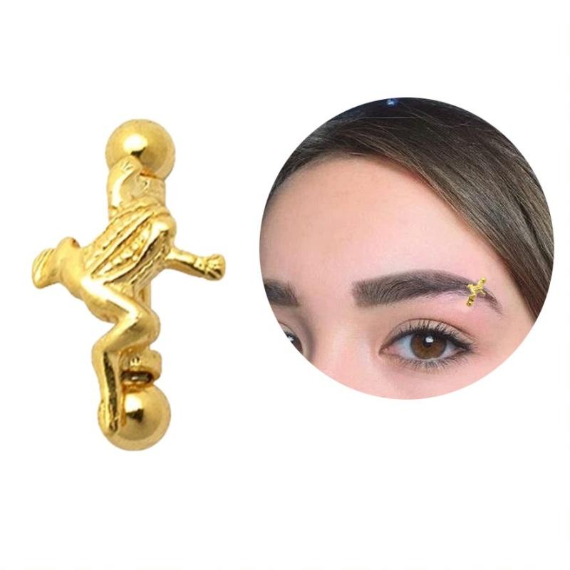 KODY PIERCING Пирсинг брови-лягушки с позолотой 18 карат и шариком - качественный пирсинг