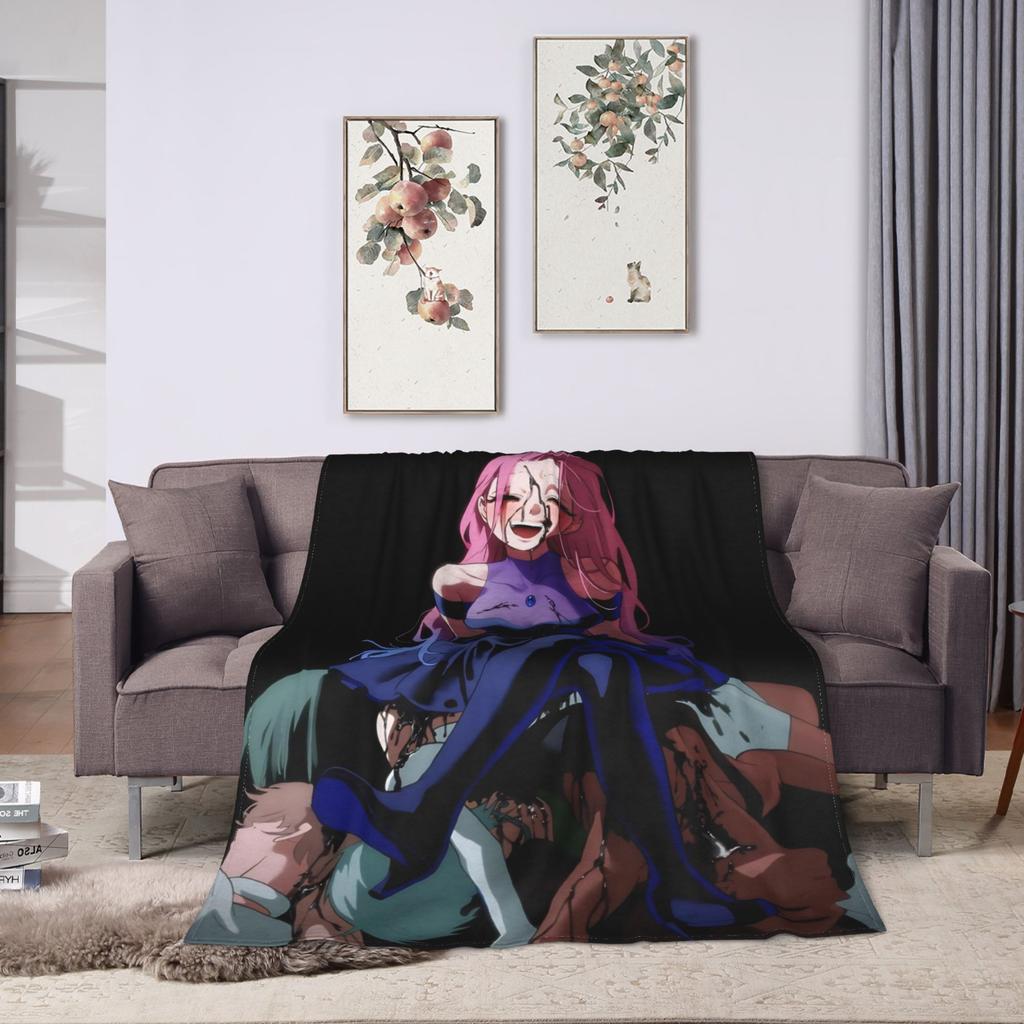 Alien Stage Anime Scene Poster Blanket Warm Soft Pattern Plush Throw Blanket For Couch Bed Flannel Bedspread Bed Cover