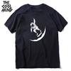 COOLMIND 100% Cotton Moon Print Men T Shirt Casual Summer Short Sleeve Men Tshirt Loose t-shirt Male Tee Shirts Mo0154
