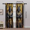 2pcs, Curtains&Window Treatment Inspired by Egypt Anubis Machine Washable (without rod) Stuff Clearance for Bedroom, Living