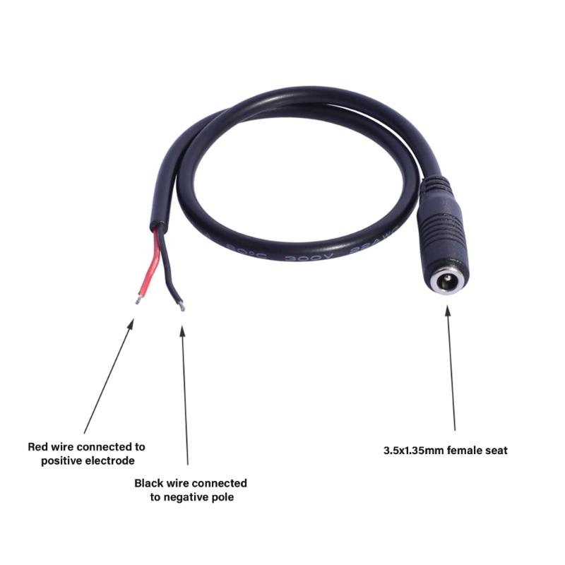 DC5V Power Barrels Connectors Cables 3.5mm x 1.35mm Female Plug for Lamp and Speakers