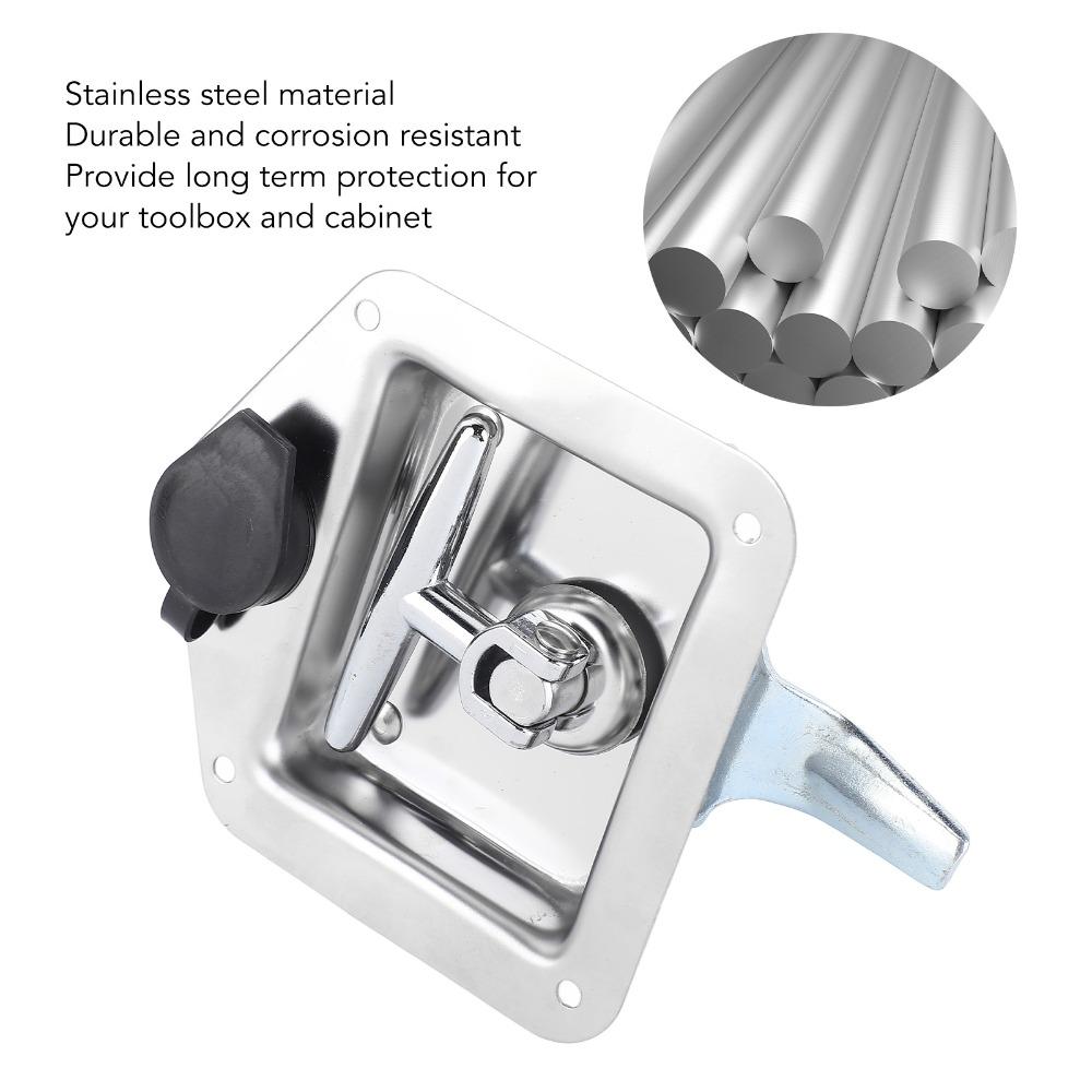 Stainless Steel T Handle Latch Durable Trailer Door Lock Secure T Handle Lock Boat
