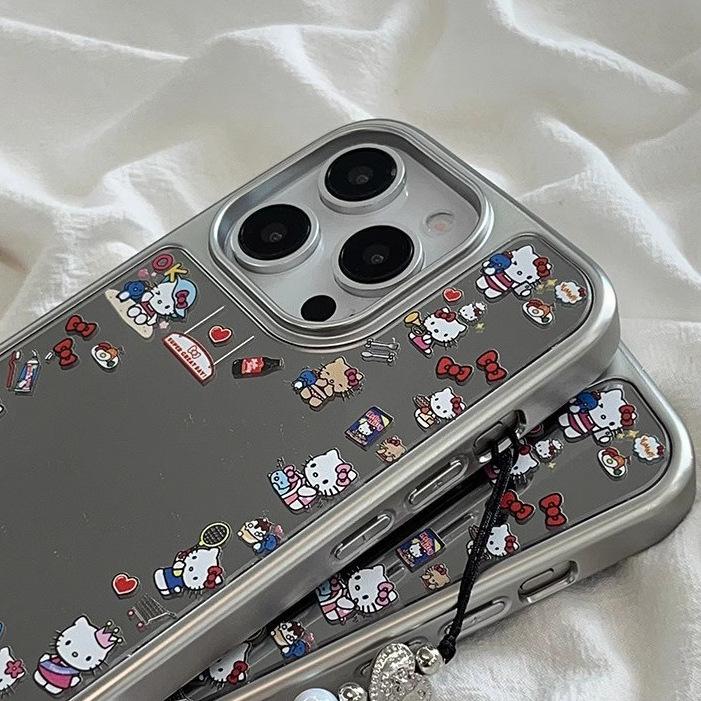Зеркало для макияжа высокой четкости iphone13 персонализированное Hello Kitty яблоко 17 чехол для мобильного телефона 14promax зеркало 15 противоударный 11