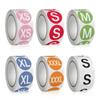 Самоклеящиеся наклейки с размерами одежды XS/S/M/L/XL/2XL/3XL Круглые клейкие этикетки Универсальные наклейки-бирки с размерами одежды