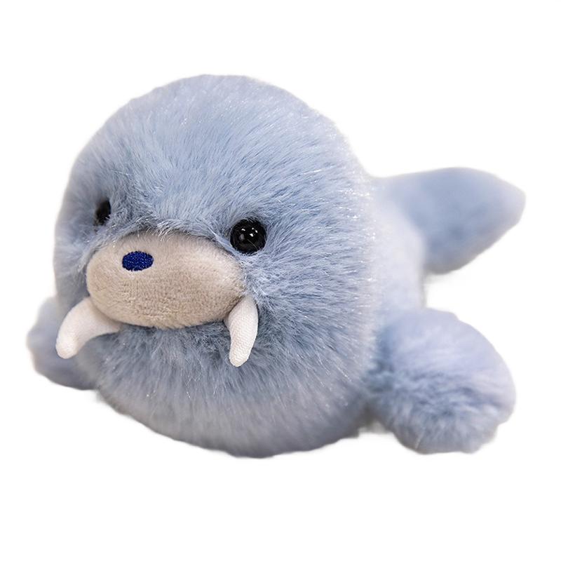 Kawaii Sea Family Plush Toys Soft Fluffy Seal Doll Cute Shark Desktop Pets Plushie Walrus Office Companion Lovely Children Gift