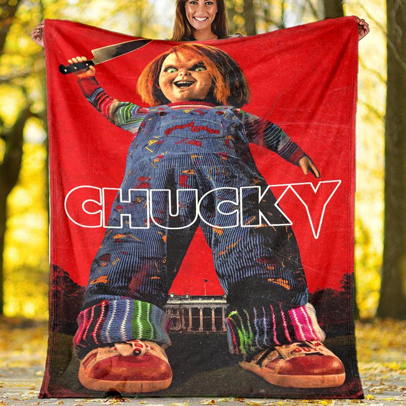 Chucky Theme Printed Blanket,Perfect for Couch, Bed, Travel & Outdoor Use | Machine Washable, Cozy & Durable.
