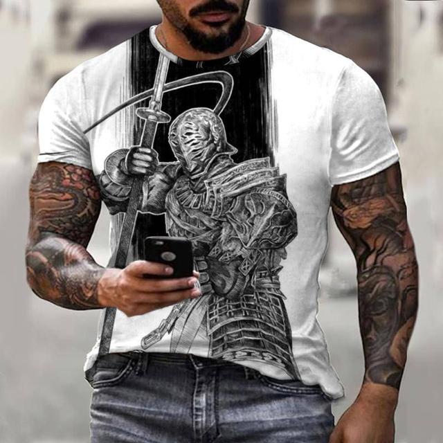 Флаг Воин Паладин Летняя модная мужская футболка Повседневная мужская уличная футболка с 3D принтом с коротким рукавом