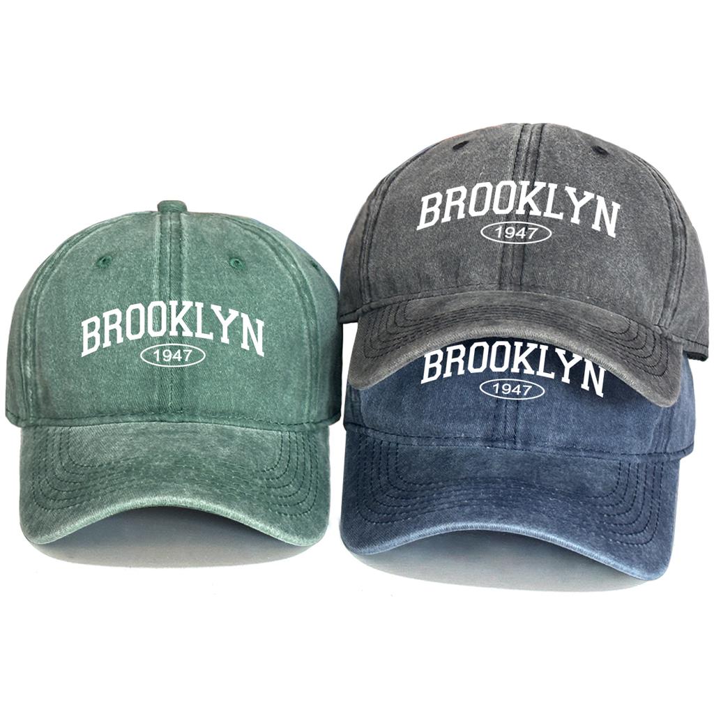 BROOKLYN 1947 Snapback Baseball Caps Unisex Washed Cotton All-season Caps For Woman Adjustable Buckle Hats One Size Fits All