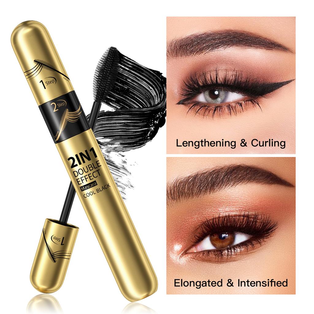 Naturally Long, Sweat-resistant and Smudge-free Mascara, Thick and Curling Double-effect Mascara