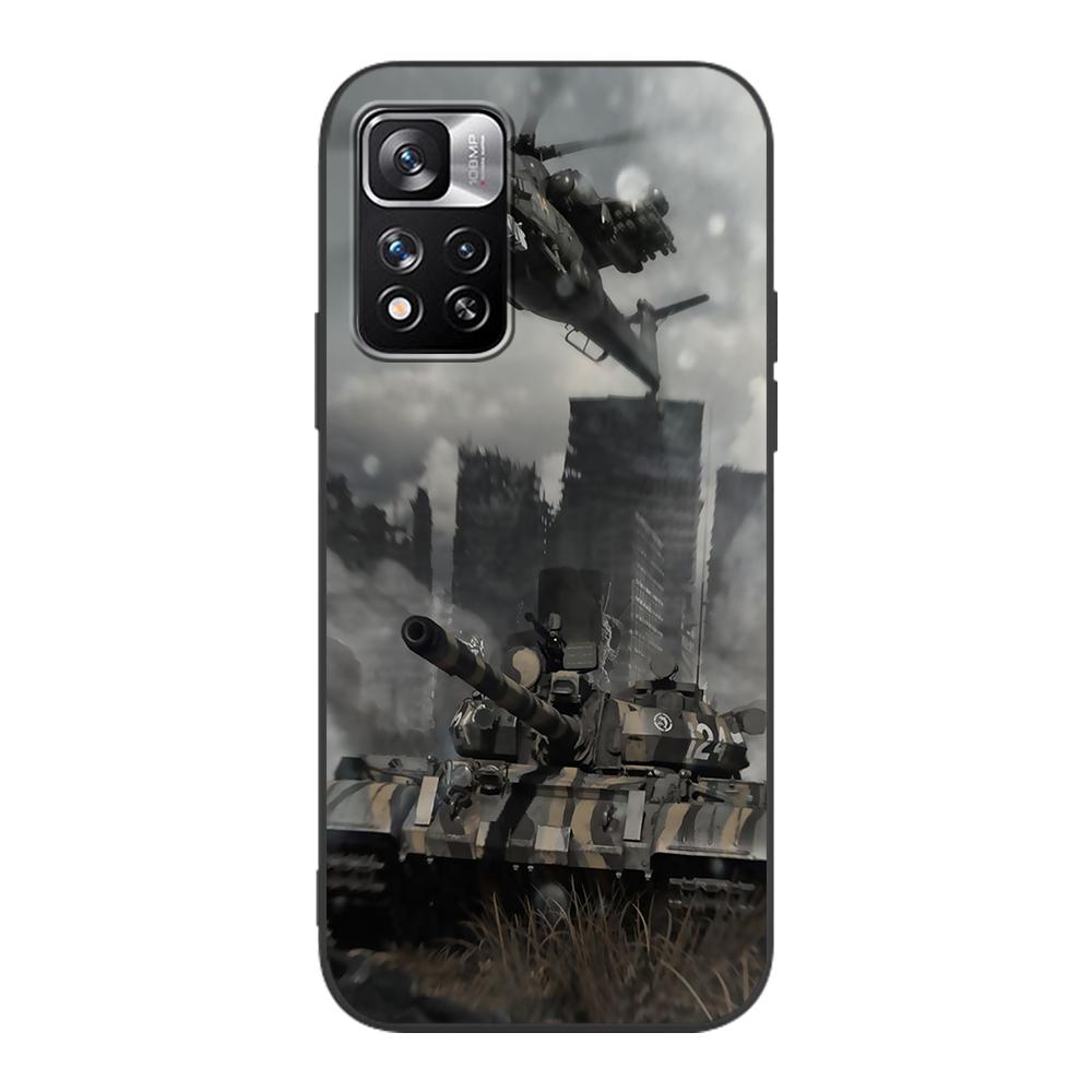 Чехол Tank Fighter Warship для Xiaomi Redmi Note 9S 9 8 10 11 Pro 9C 9A 7 8T 7A 8A 10S 11T 11E 9T, черный мягкий силиконовый чехол для телефона