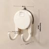 Press Type Suction Cup Double Hook Wall Organizer Door Back Clothes Hook Key Clothes Hook  Bathroom