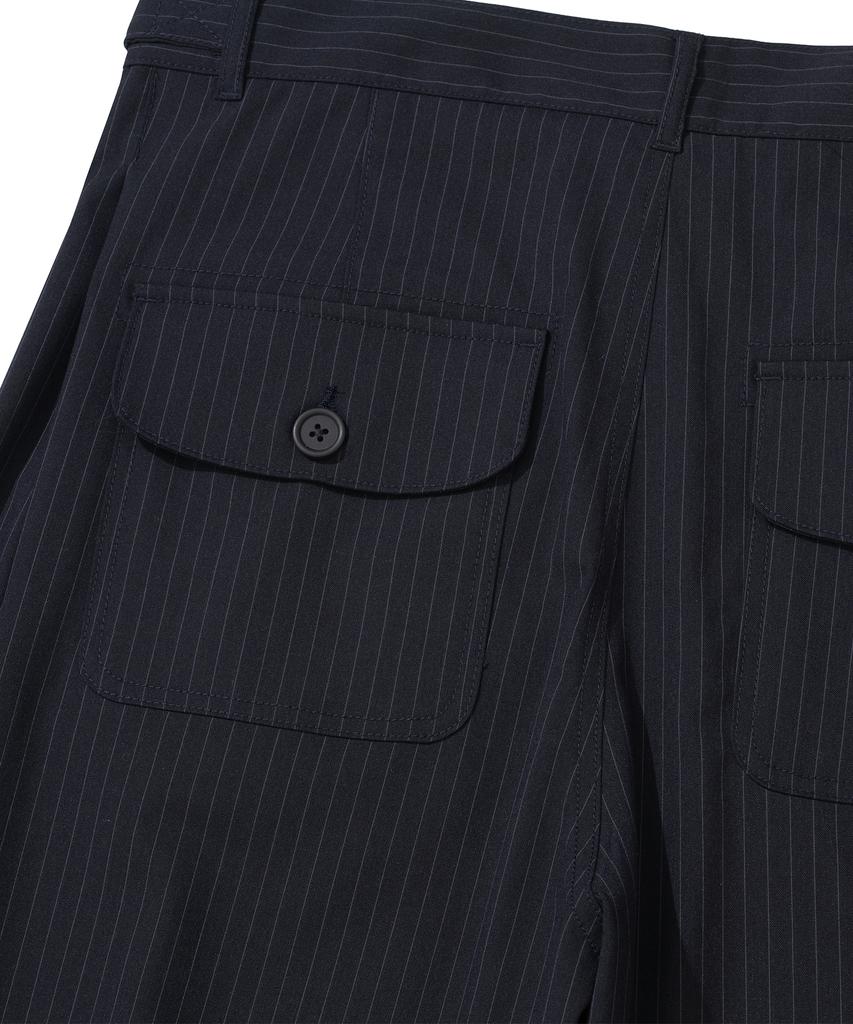 NOT4NERD Two Tuck Stripe Bermuda Shorts - Navy