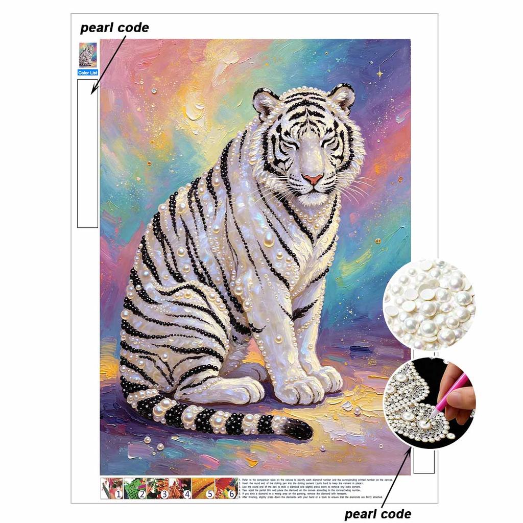 Animal series pearl painting Tiger diy selfadhesive handmade home decoration painting as a gift