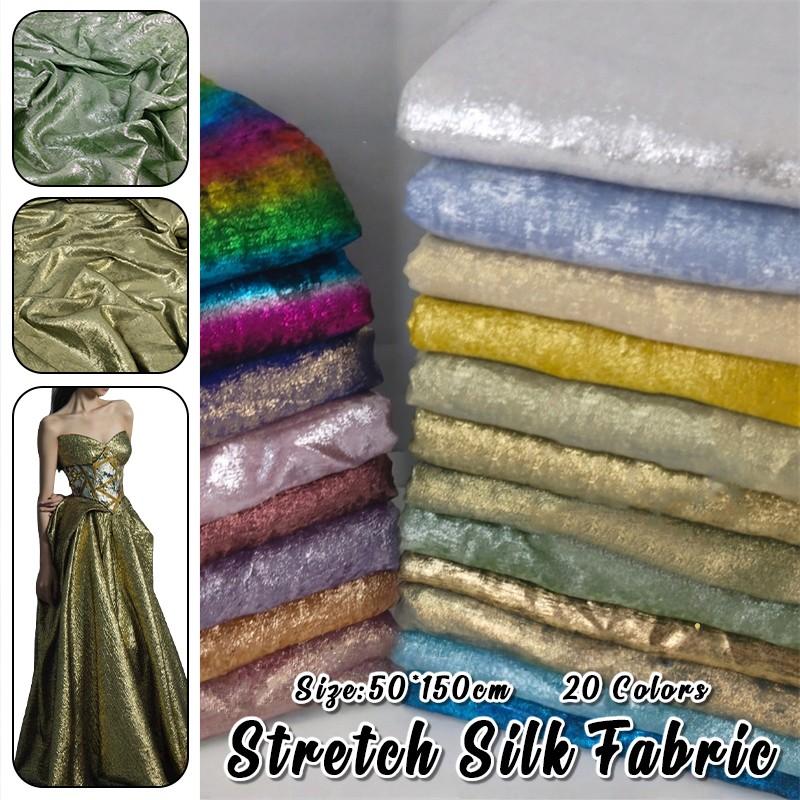 Hot Stamping Fabric Stretch Diamond Luster Cloth for Sofa Curtain Background DIY Wedding Party Sewing Clothing Supplies