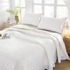 Cotton White Bed Plaid Lace Bedspread On The Bed Linen Simple Quilted Linens Solid Double Bed Cover Non-Slip Bed Blanket #/