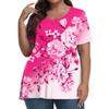 Womens Plus Size Tops Short Shirts V Neck Casual Clothing 3D Printed Tops T-Shirts