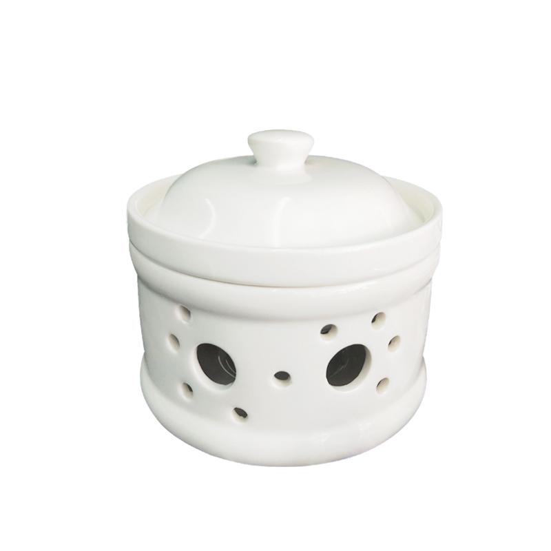 Hollowed-out Design Ceramic Stew Bowl Heat Preservation Stew Bowl Candle Heater