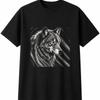 Charcoal Wolf Wildlife Mens Womens T-Shirt Animal Unisex Novelty Gift Tee Funny