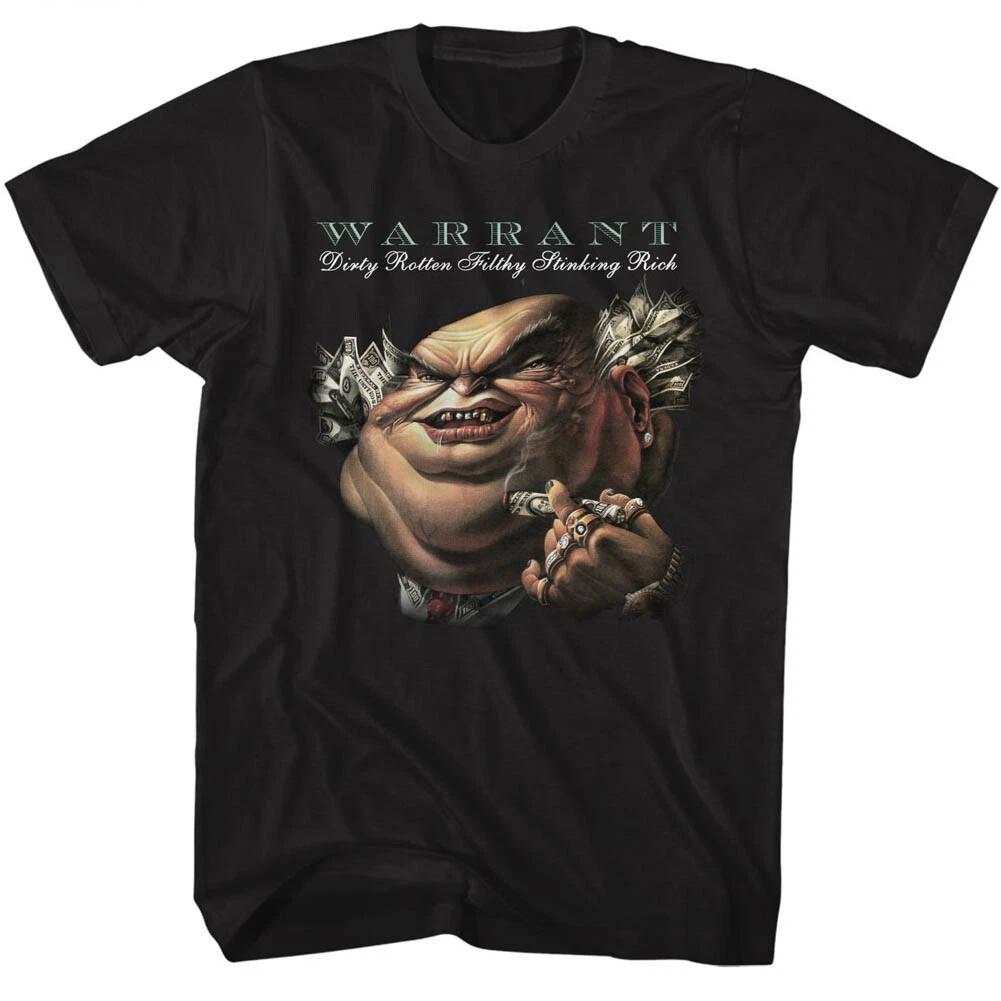 Warrant Dirty Rotten Filthy Stinking Rich Обложка альбома Мужская футболка Музыка 80-х