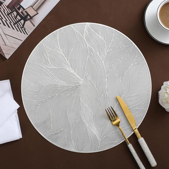 Подставки для столовых приборов Коврики для круглых столов ПВХ Водонепроницаемая подушечка для чайника Цветочная текстура Коврики для столовой Жаростойкие подставки Износостойкие кухонные принадлежности для использования в помещении