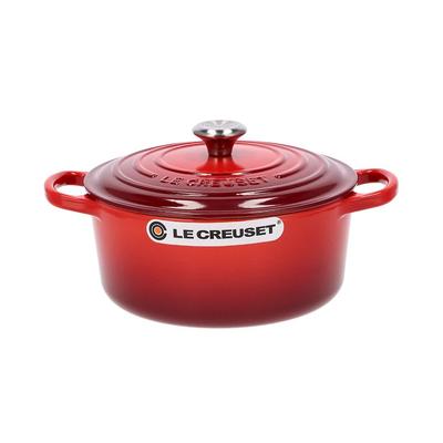 Le Creuset SIGNATURE Signature Cocotte ronde 22см Cocotte ronde Вишневый горшок Новая жизнь [Le Creuset] Двуручный [Предмет]