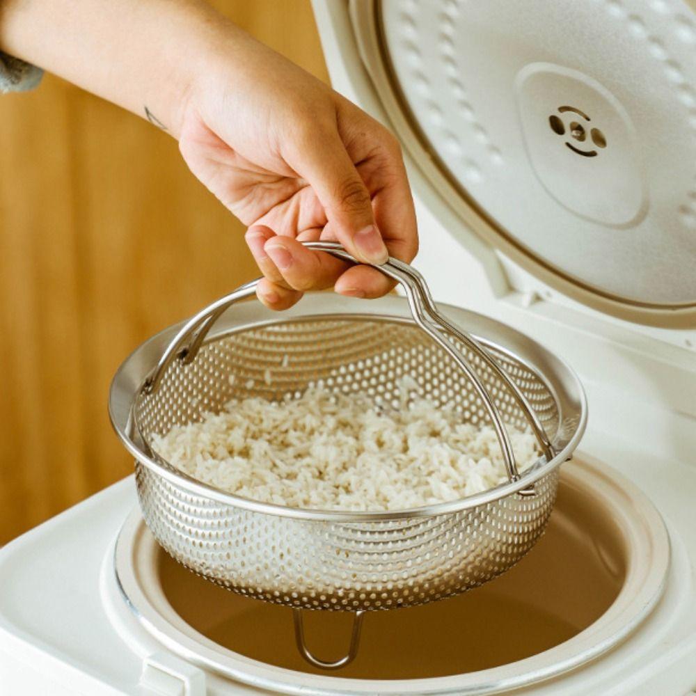 Складная ручка Рисоварка Паровая корзина Нержавеющая сталь Сливной лоток Пароварка Аэрофритюрница