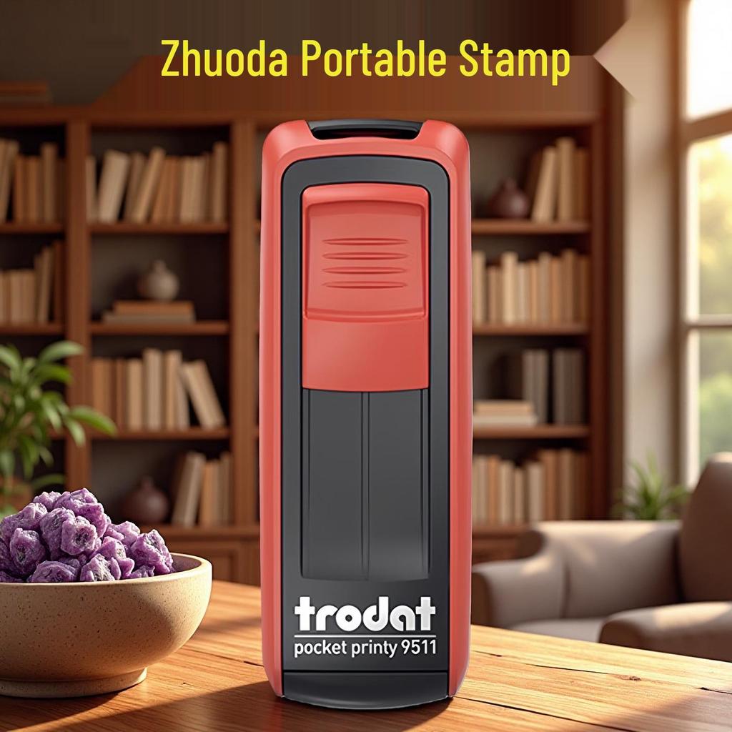 Портативный самовклеивающийся штамп Zhuoda 9511/9512 - Карманный размер, Без гравировки